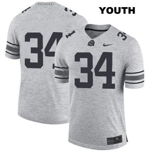 Youth NCAA Ohio State Buckeyes Owen Fankhauser #34 College Stitched No Name Authentic Nike Gray Football Jersey WA20F08DG